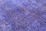 Purple Full Pile Overdyed Hand Knotted Wool Rug - 6' 6" X 10' 0" - Golden Nile