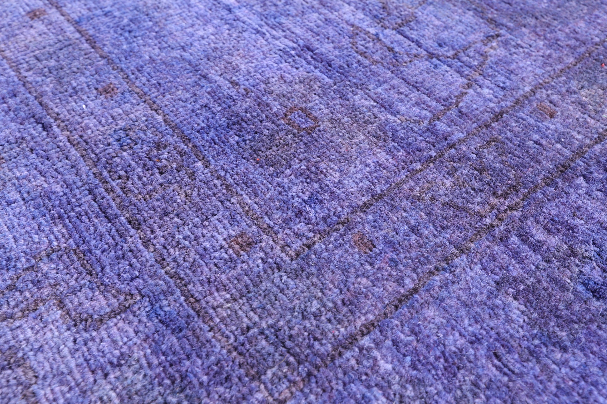 Purple Full Pile Overdyed Hand Knotted Wool Rug - 6' 6" X 10' 0" - Golden Nile