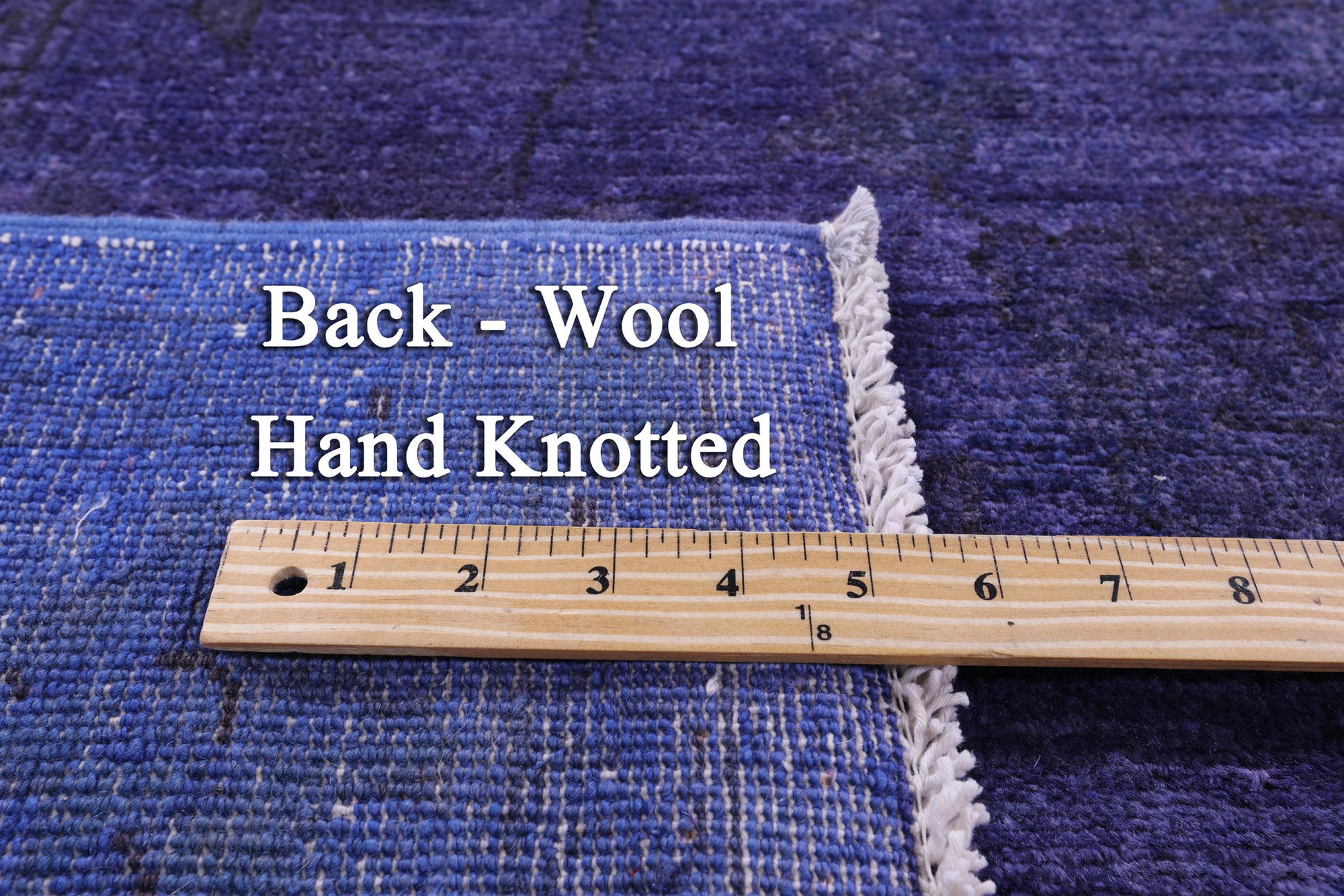 Purple Full Pile Overdyed Hand Knotted Wool Rug - 6' 6" X 10' 0" - Golden Nile