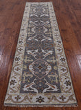 Grey Turkish Oushak Hand Knotted Wool Runner Rug - 2' 7" X 10' 0" - Golden Nile
