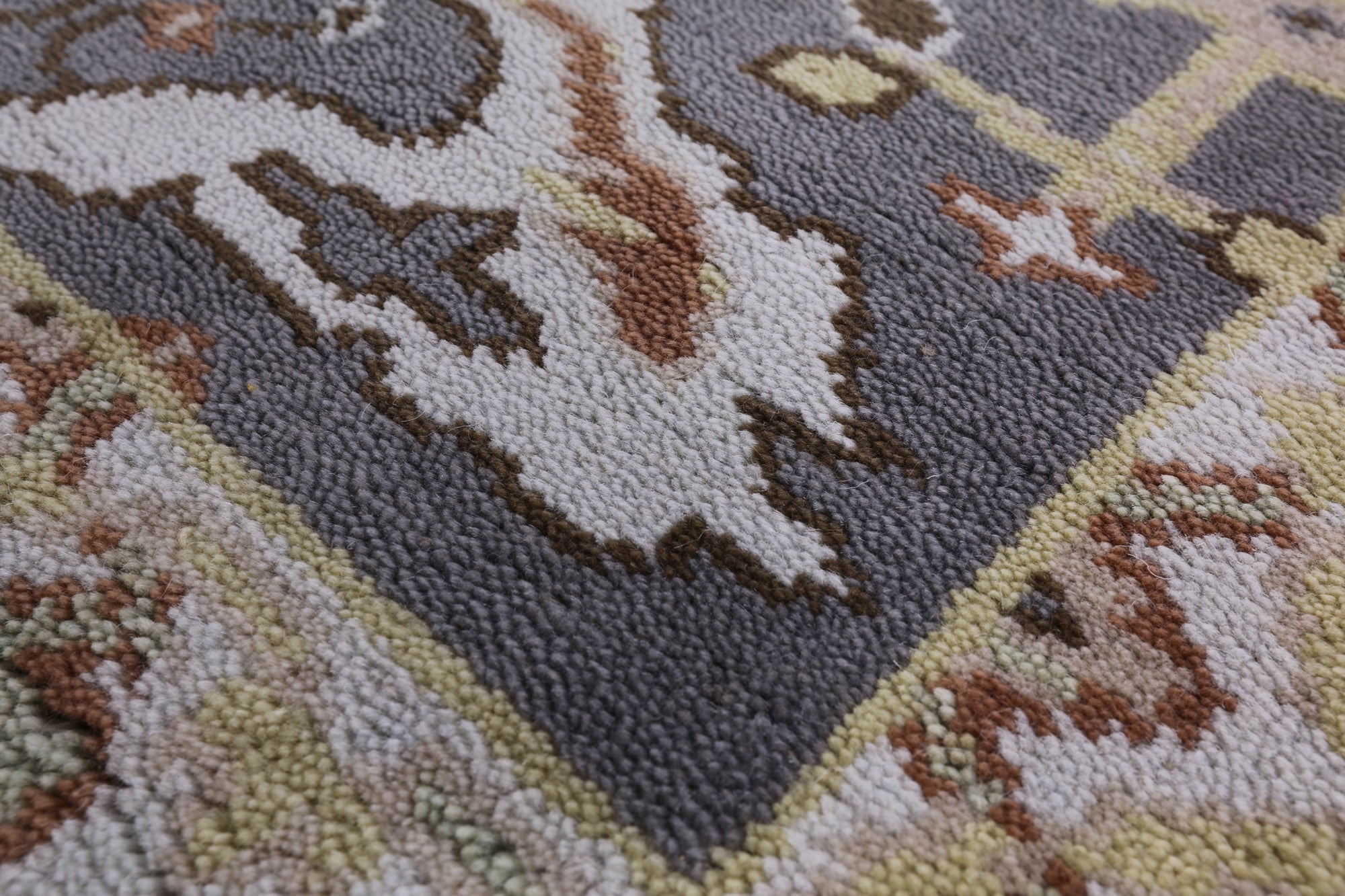 Grey Turkish Oushak Hand Knotted Wool Runner Rug - 2' 7" X 10' 0" - Golden Nile