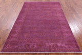 Pink Full Pile Overdyed Hand Knotted Wool Rug - 5' 5" X 7' 9" - Golden Nile
