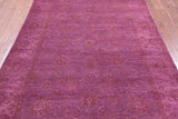 Pink Full Pile Overdyed Hand Knotted Wool Rug - 5' 5" X 7' 9" - Golden Nile