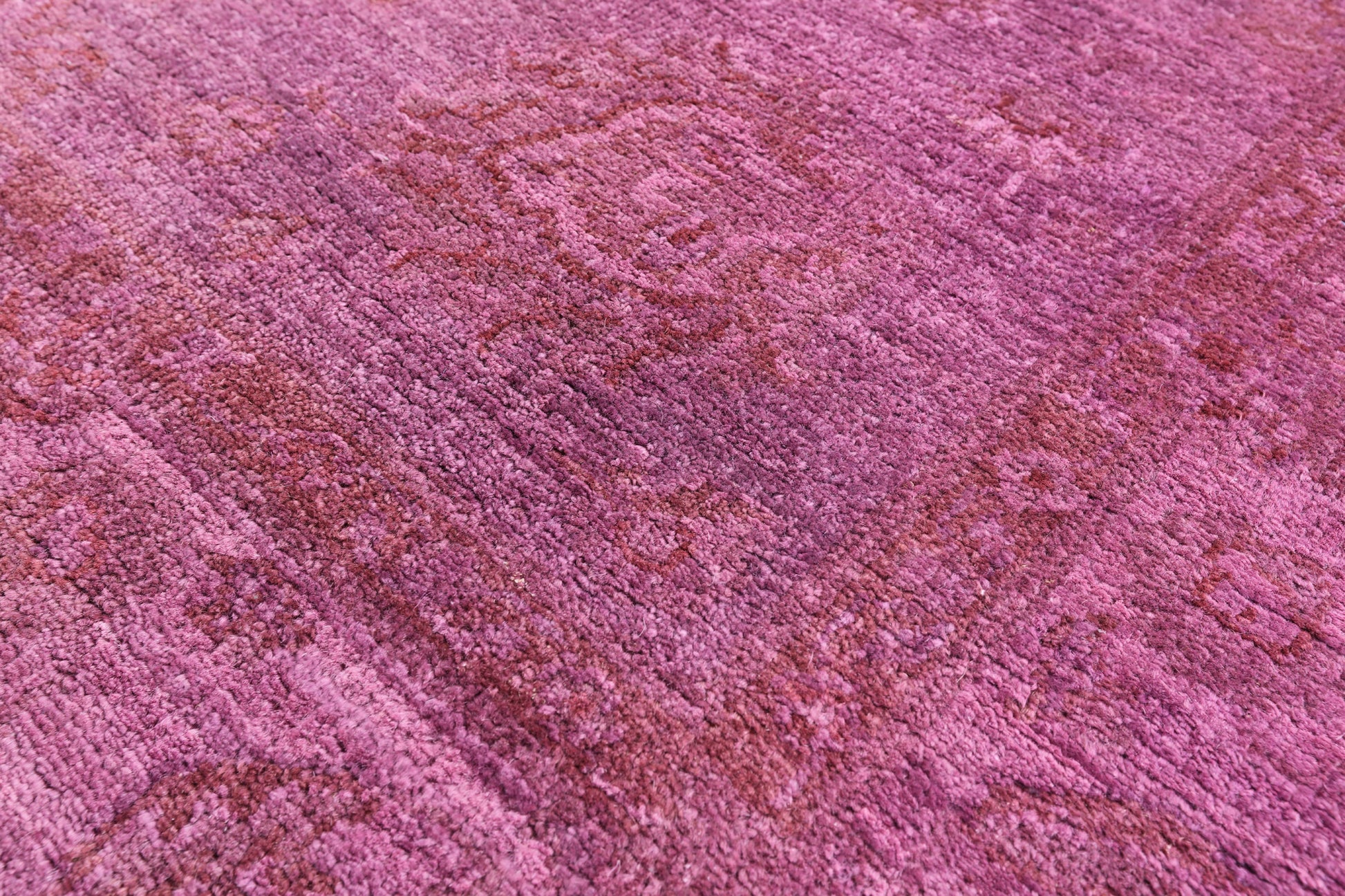 Pink Full Pile Overdyed Hand Knotted Wool Rug - 5' 5" X 7' 9" - Golden Nile