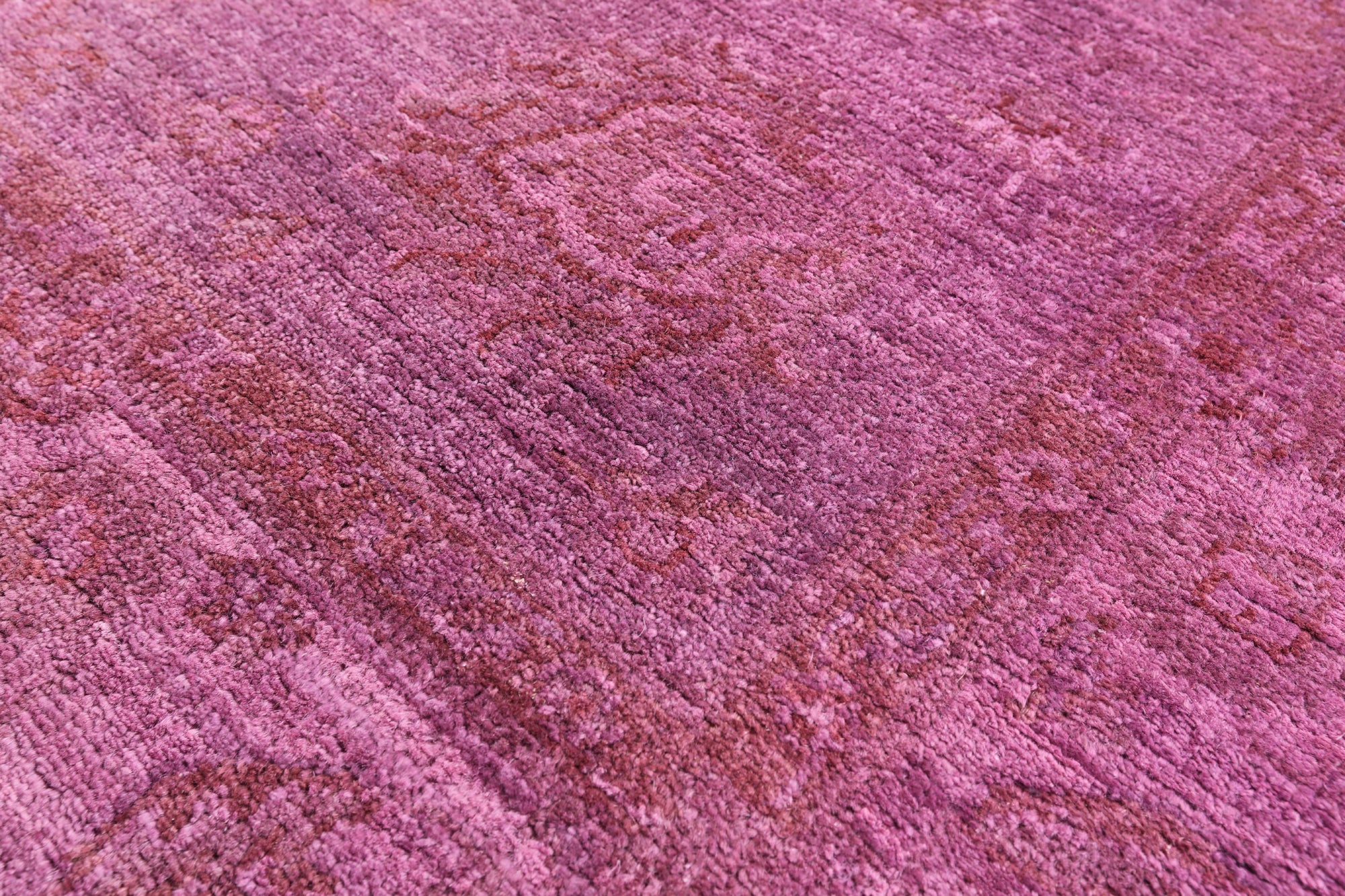 Pink Full Pile Overdyed Hand Knotted Wool Rug - 5' 5" X 7' 9" - Golden Nile