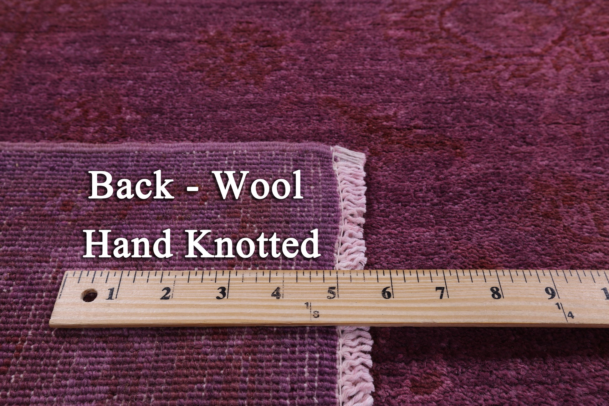 Pink Full Pile Overdyed Hand Knotted Wool Rug - 5' 5" X 7' 9" - Golden Nile