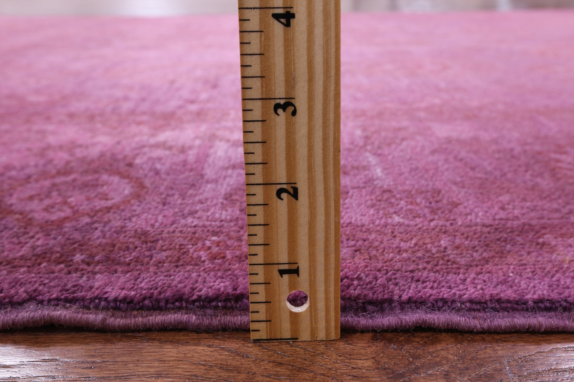 Pink Full Pile Overdyed Hand Knotted Wool Rug - 5' 5" X 7' 9" - Golden Nile