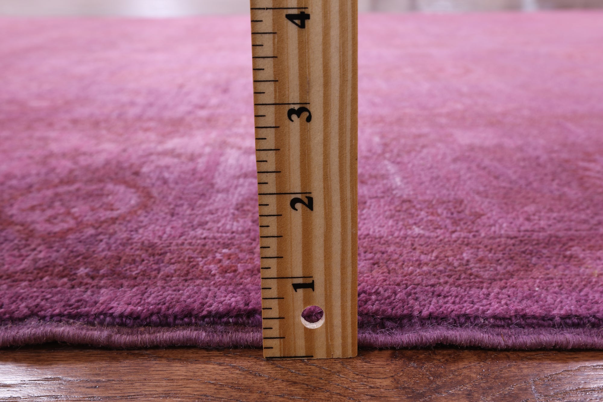 Pink Full Pile Overdyed Hand Knotted Wool Rug - 5' 5" X 7' 9" - Golden Nile