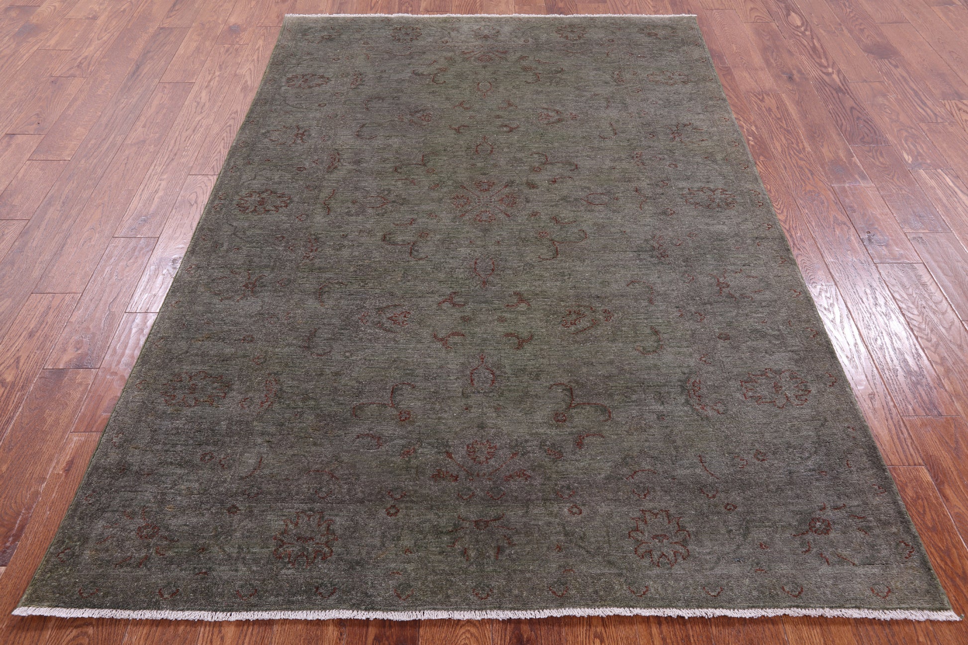 Full Pile Overdyed Hand Knotted Wool Rug - 5' 4" X 7' 8" - Golden Nile