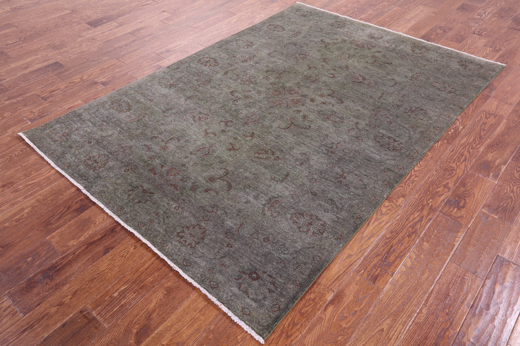 Full Pile Overdyed Hand Knotted Wool Rug - 5' 4" X 7' 8" - Golden Nile