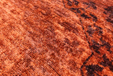 Orange Mamluk Full Pile Overdyed Hand Knotted Wool Rug - 7' 11" X 9' 8" - Golden Nile