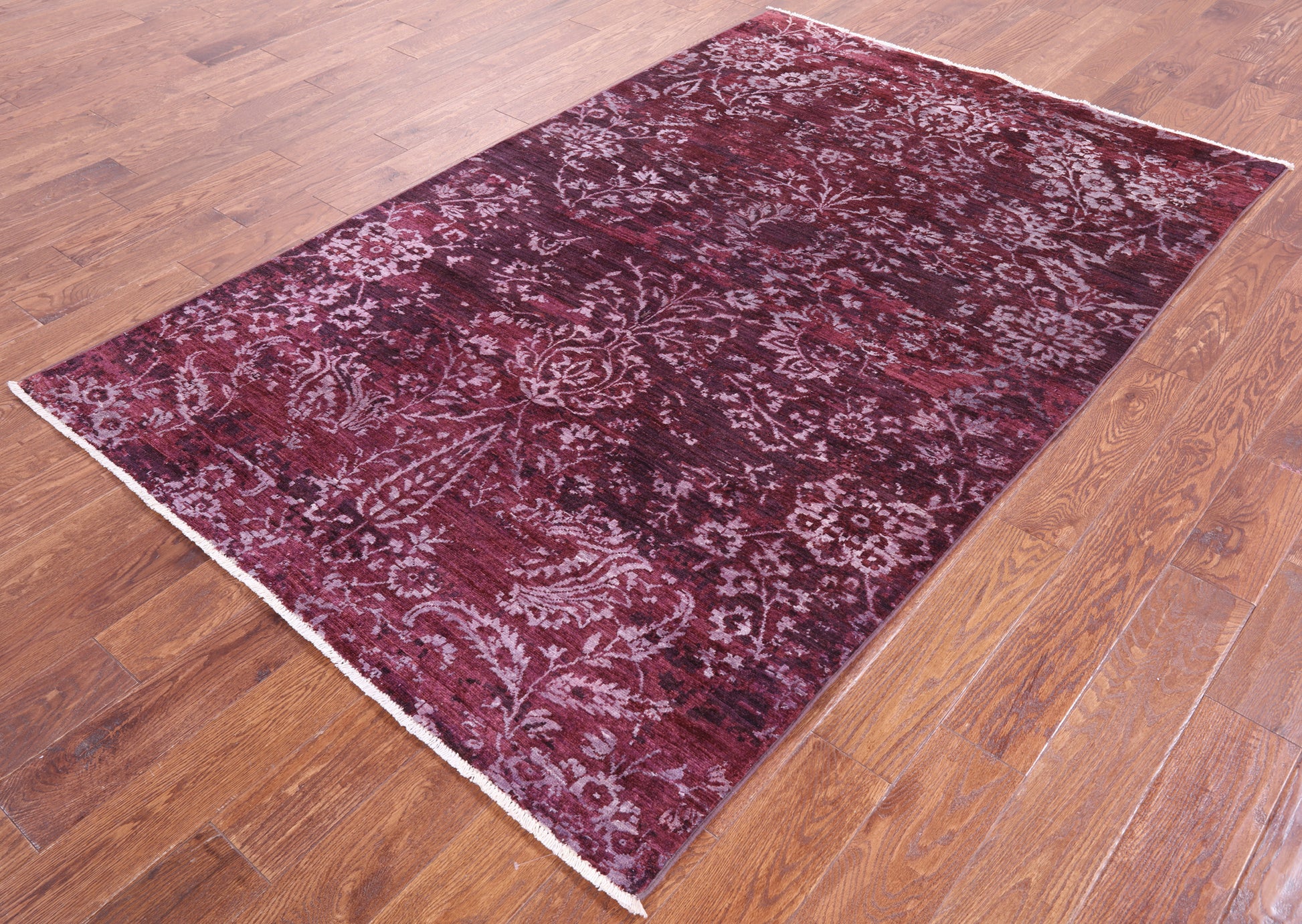Contemporary Handmade Wool & Silk Rug - 4' 10" X 7' 7" - Golden Nile