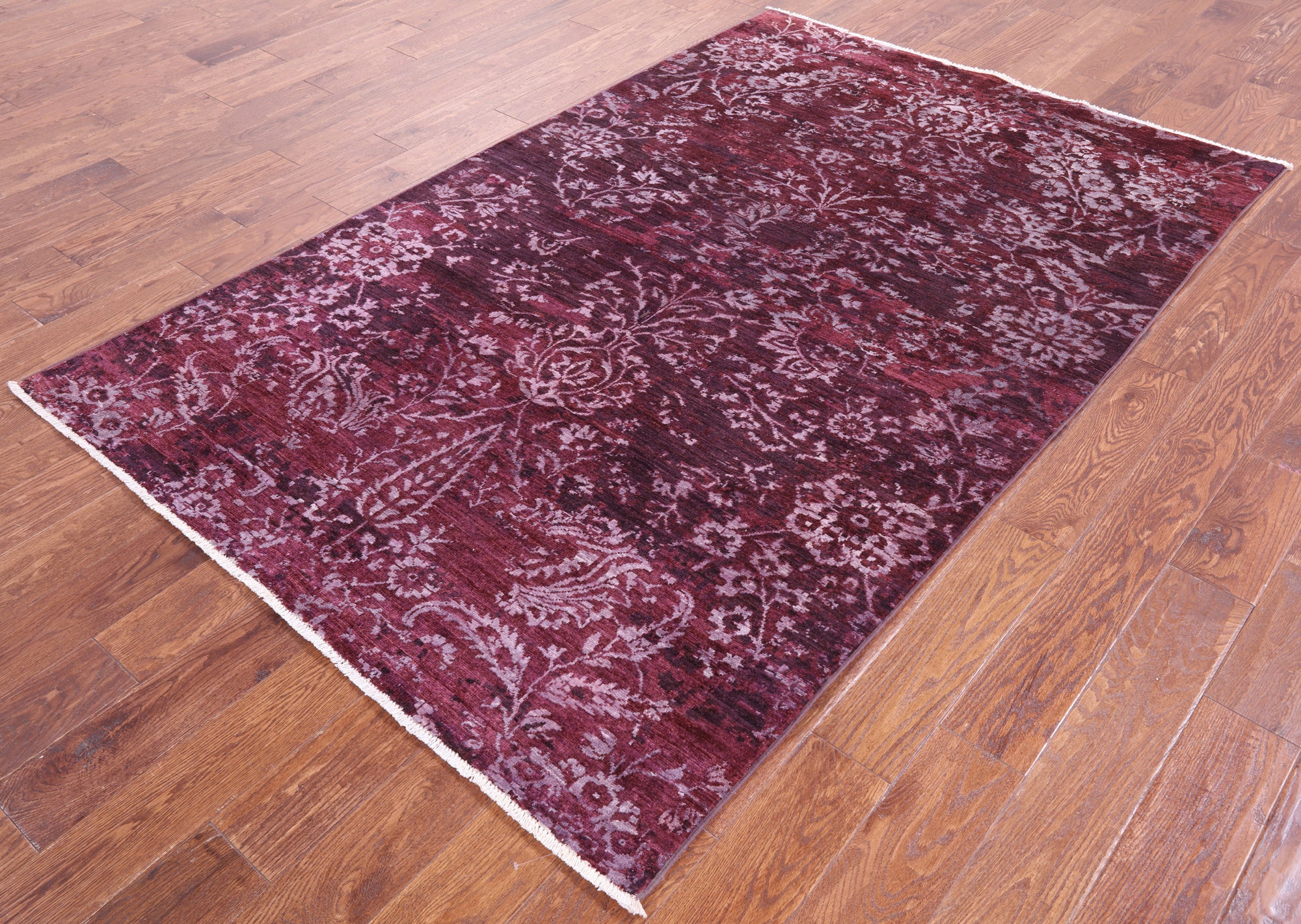 Contemporary Handmade Wool & Silk Rug - 4' 10" X 7' 7" - Golden Nile