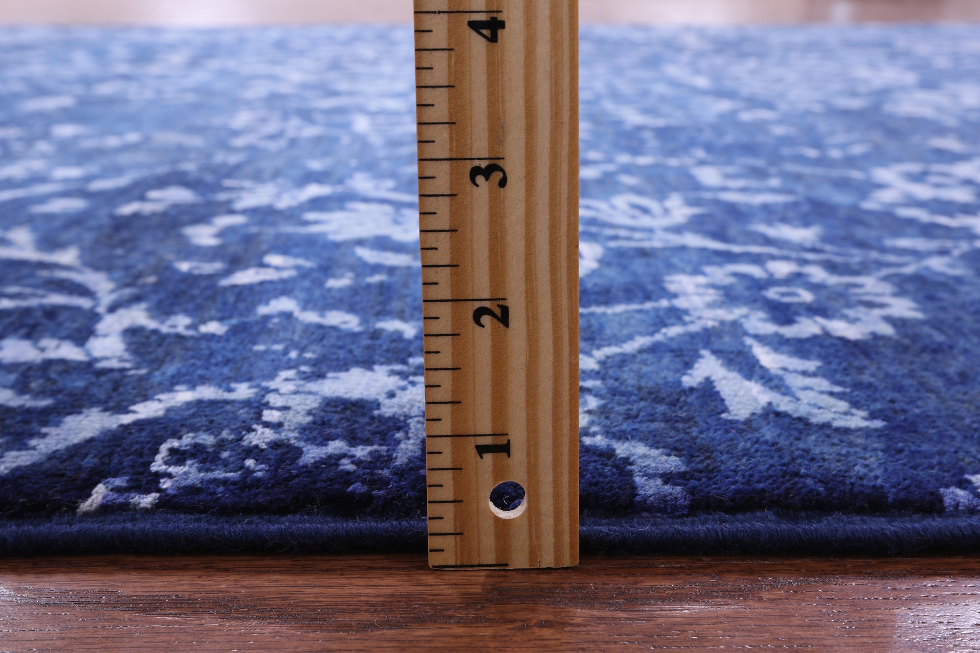 Blue Contemporary Hand Knotted Wool & Silk Rug - 6' 0" X 8' 9" - Golden Nile