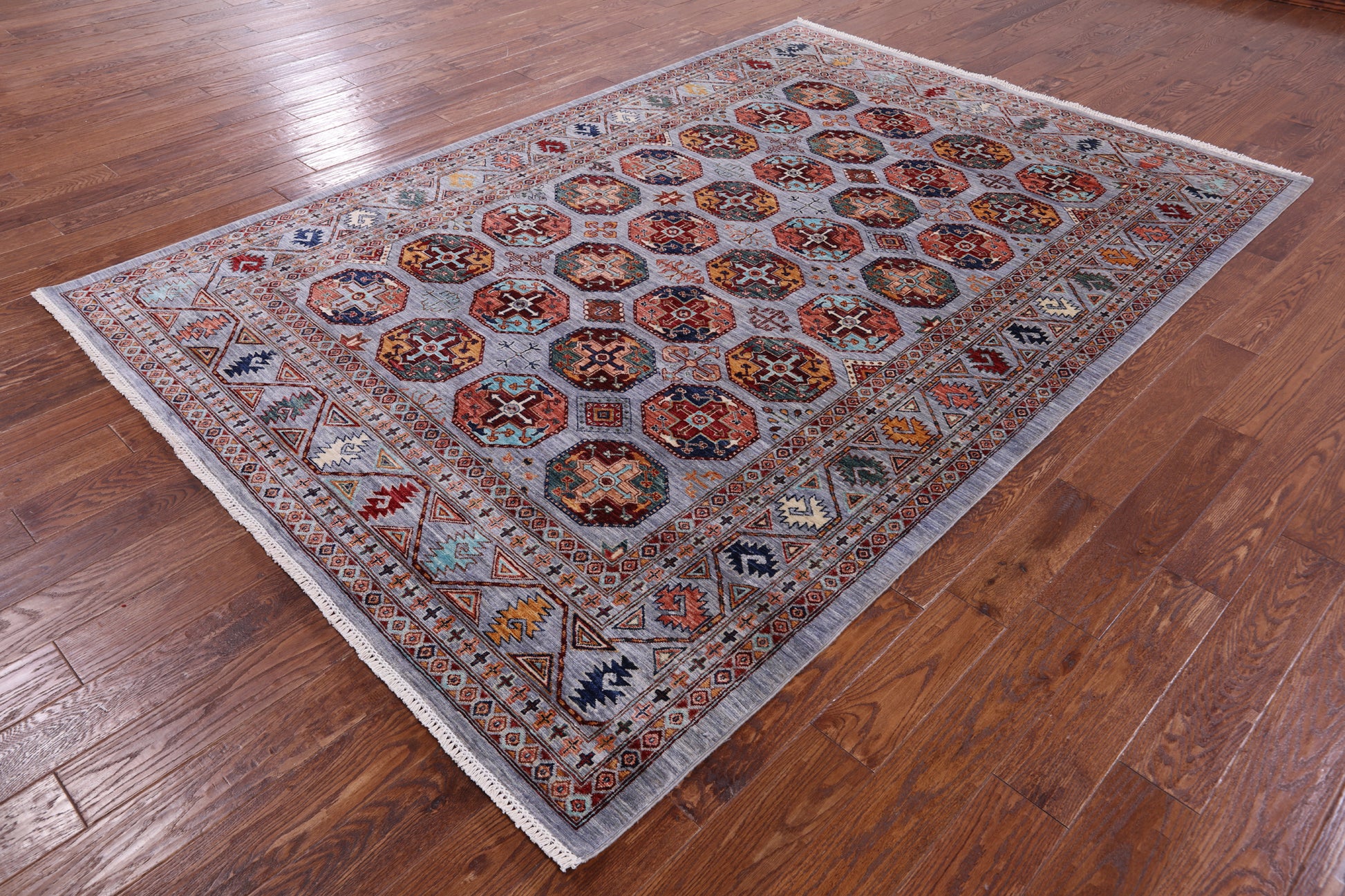 Turkmen Ersari Hand Knotted Wool Rug - 6' 10" X 9' 10" - Golden Nile