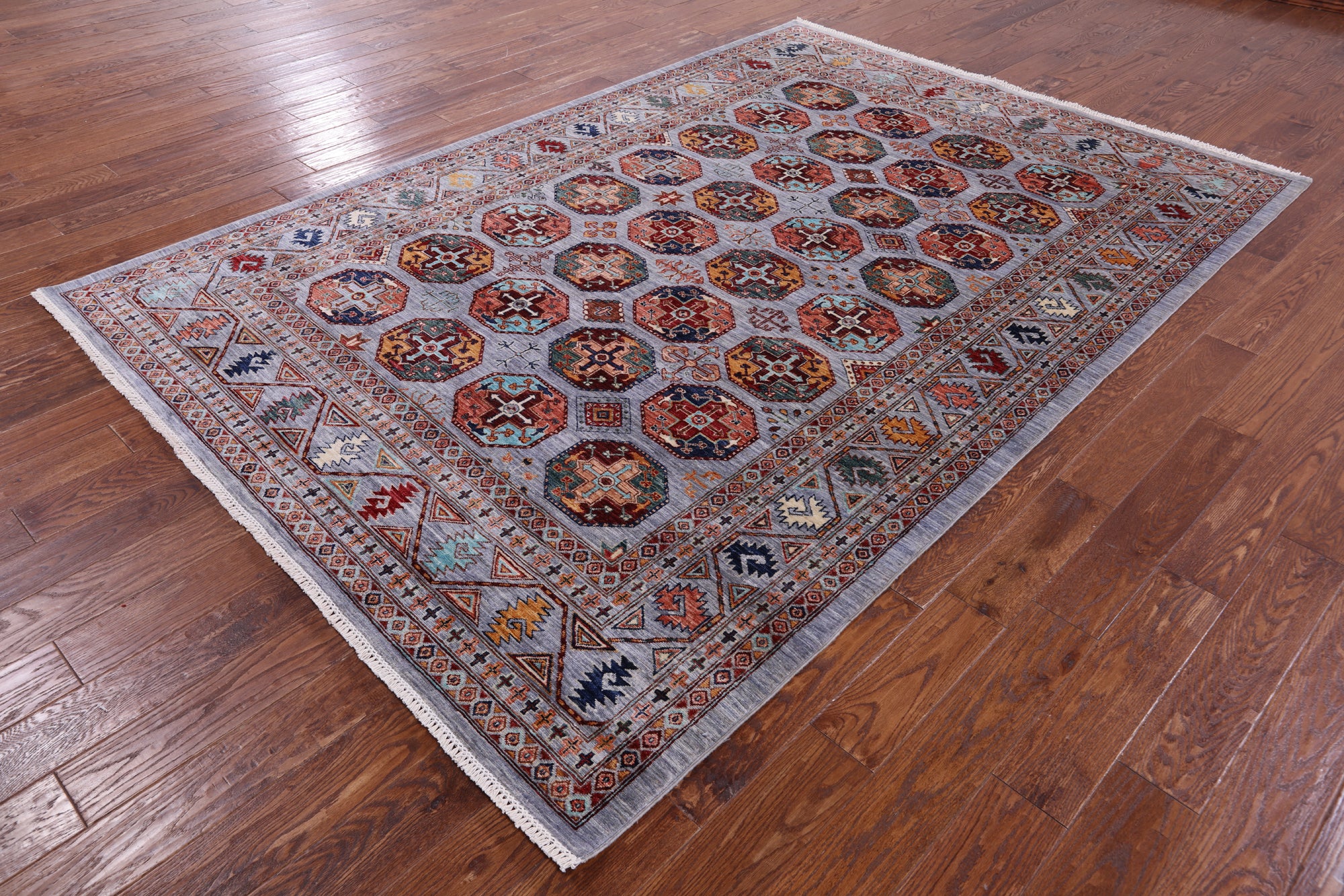 Turkmen Ersari Hand Knotted Wool Rug - 6' 10" X 9' 10" - Golden Nile