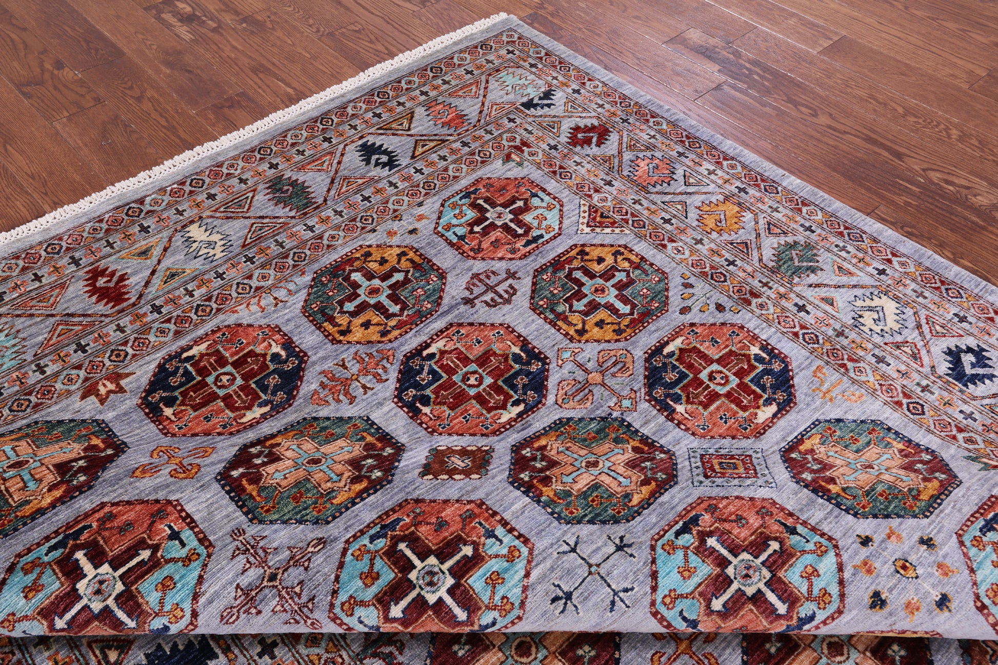 Turkmen Ersari Hand Knotted Wool Rug - 6' 10" X 9' 10" - Golden Nile