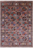 Turkmen Ersari Hand Knotted Wool Rug - 6' 1" X 8' 8" - Golden Nile