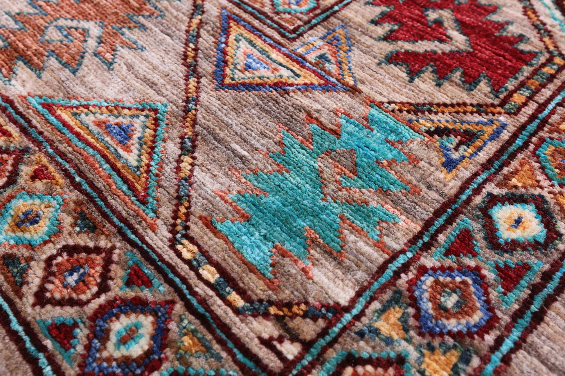 Turkmen Ersari Hand Knotted Wool Rug - 6' 1" X 8' 8" - Golden Nile
