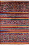 Khorjin Persian Gabbeh Hand Knotted Wool Rug - 5' 7" X 8' 6" - Golden Nile