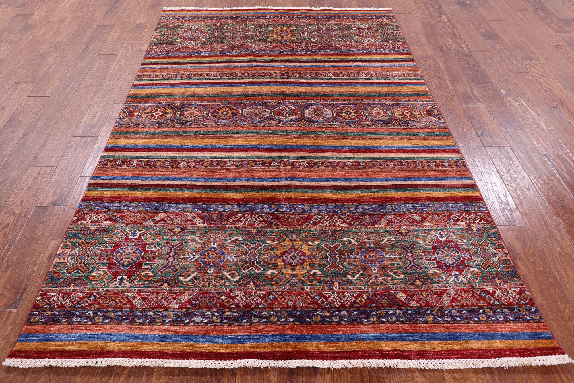 Khorjin Persian Gabbeh Hand Knotted Wool Rug - 5' 7" X 8' 6" - Golden Nile