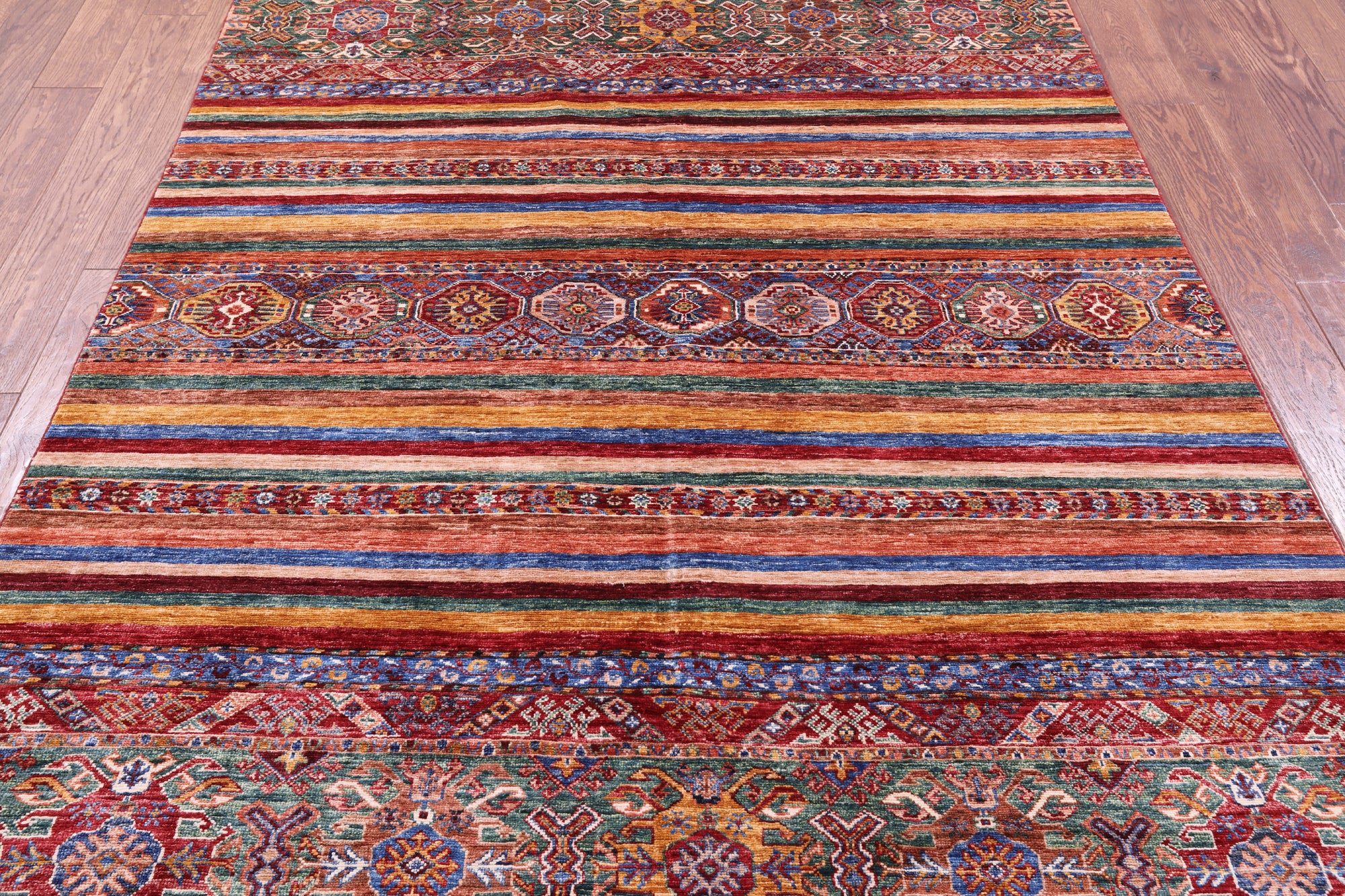 Khorjin Persian Gabbeh Hand Knotted Wool Rug - 5' 7" X 8' 6" - Golden Nile