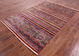 Khorjin Persian Gabbeh Hand Knotted Wool Rug - 5' 7" X 8' 6" - Golden Nile