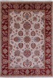 Ivory Persian Tabriz Hand Knotted Wool Rug - 5' 7" X 7' 8" - Golden Nile