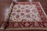 Ivory Persian Tabriz Hand Knotted Wool Rug - 5' 7" X 7' 8" - Golden Nile