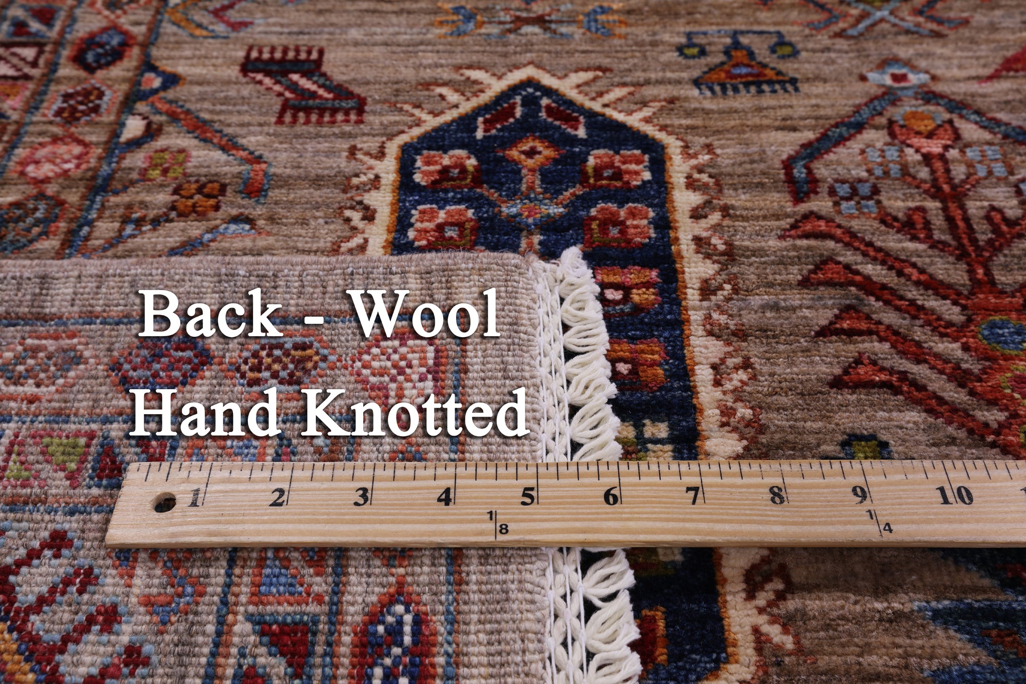 Turkmen Ersari Handmade Wool Rug - 6' 9" X 9' 9" - Golden Nile