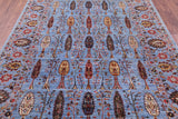 Blue Persian Ziegler Hand Knotted Wool Rug - 6' 10" X 9' 8" - Golden Nile