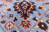 Blue Persian Ziegler Hand Knotted Wool Rug - 6' 10" X 9' 8" - Golden Nile