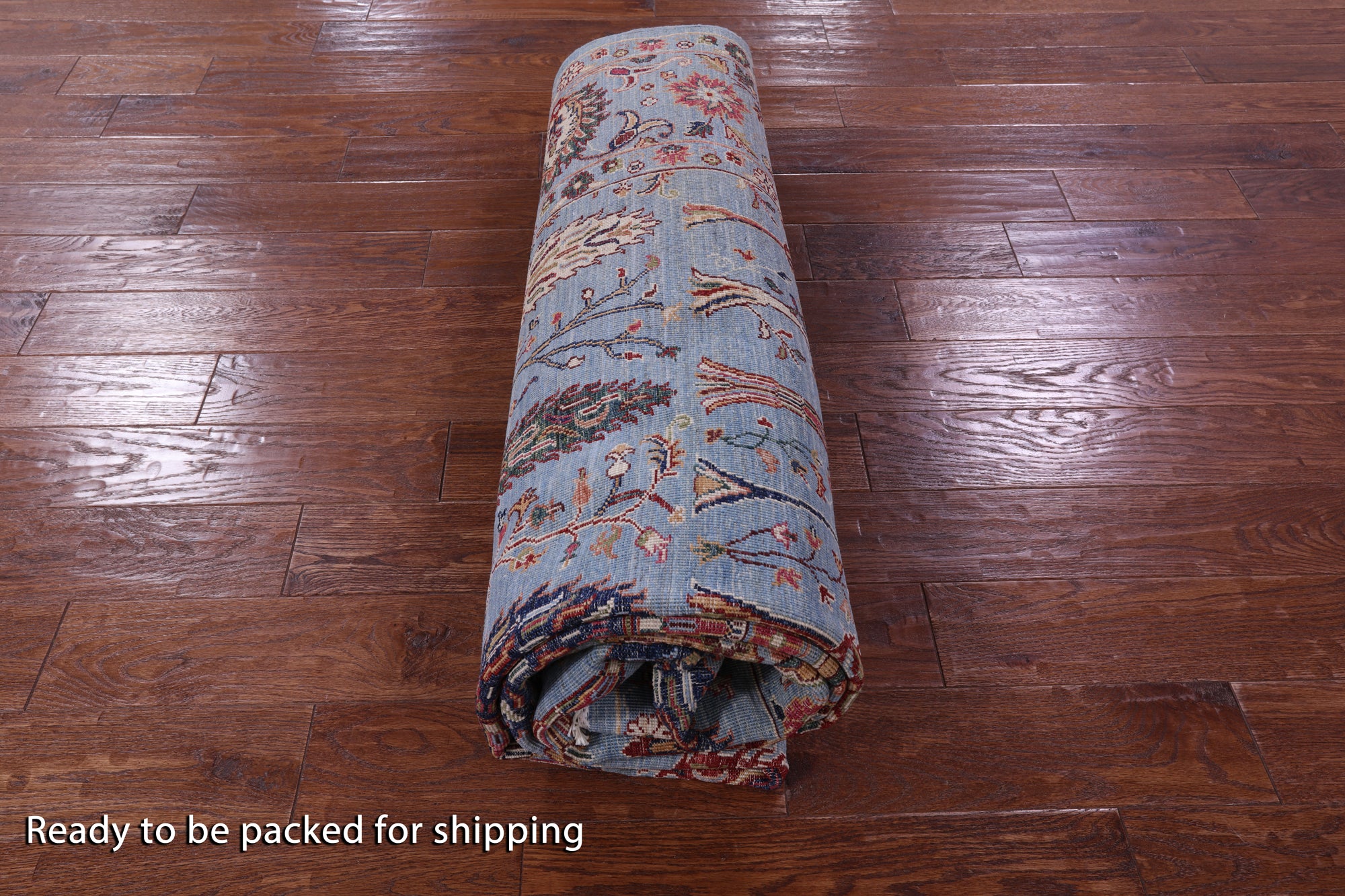 Blue Persian Ziegler Hand Knotted Wool Rug - 6' 10" X 9' 8" - Golden Nile