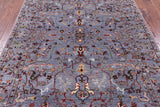 Grey Peshawar Hand Knotted Wool Rug - 5' 8" X 7' 10" - Golden Nile
