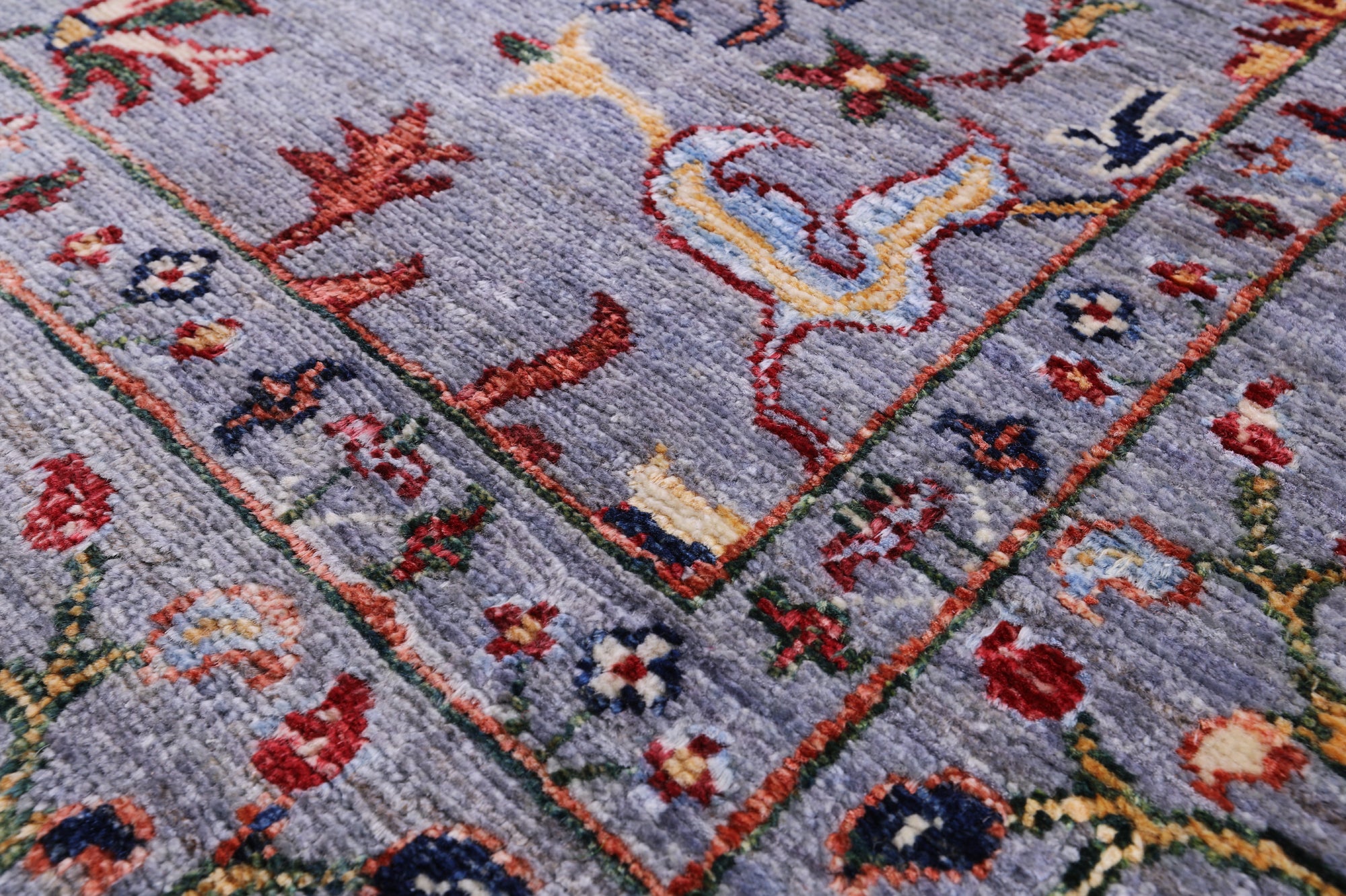 Grey Peshawar Hand Knotted Wool Rug - 5' 8" X 7' 10" - Golden Nile