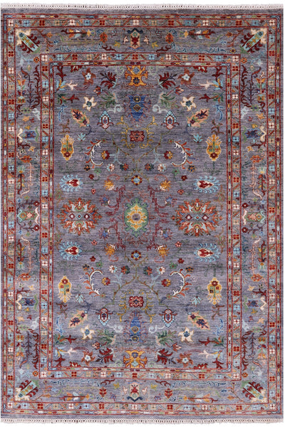 Peshawar Hand Knotted Wool Rug - 5' 9" X 8' 0" - Golden Nile