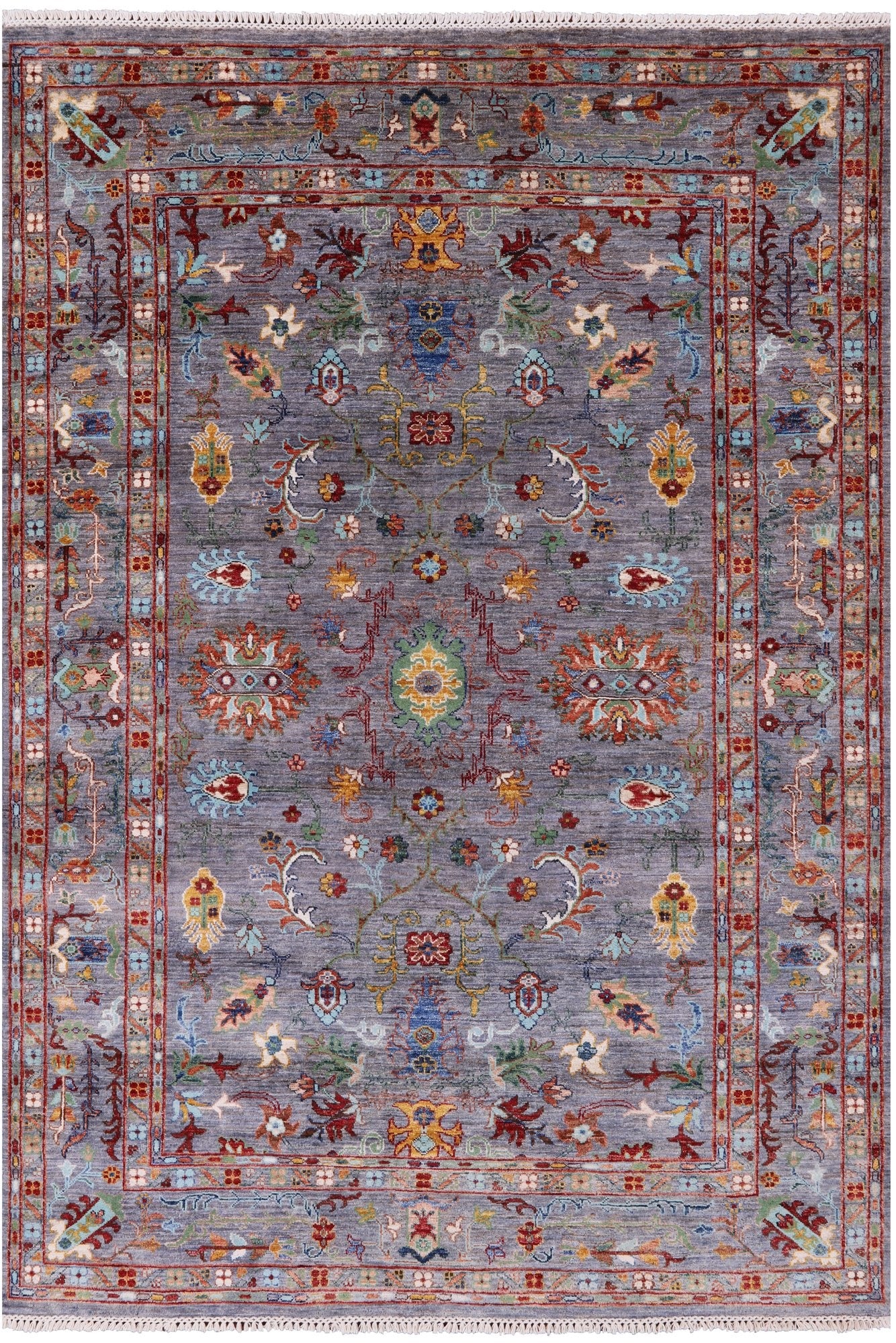 Peshawar Hand Knotted Wool Rug - 5' 9" X 8' 0" - Golden Nile