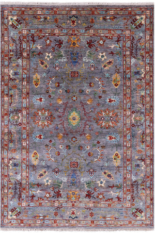 Peshawar Hand Knotted Wool Rug - 5' 9
