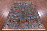 Peshawar Hand Knotted Wool Rug - 5' 9" X 8' 0" - Golden Nile