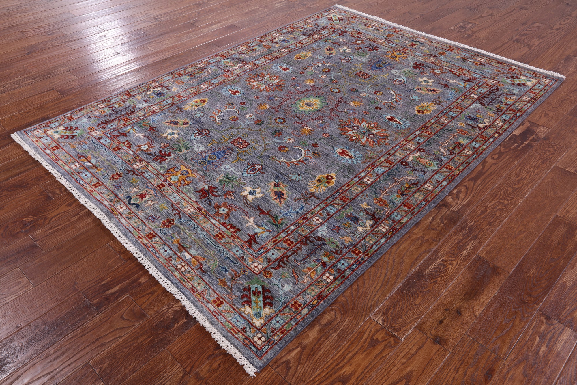 Peshawar Hand Knotted Wool Rug - 5' 9" X 8' 0" - Golden Nile