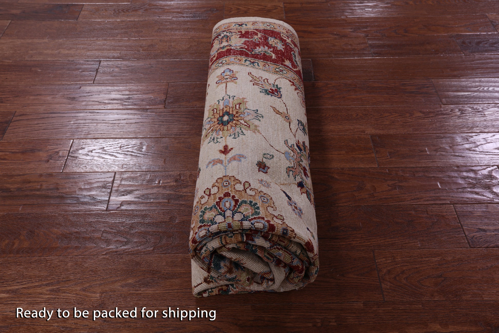 Ivory Persian Tabriz Hand Knotted Wool Rug - 5' 7" X 8' 4" - Golden Nile
