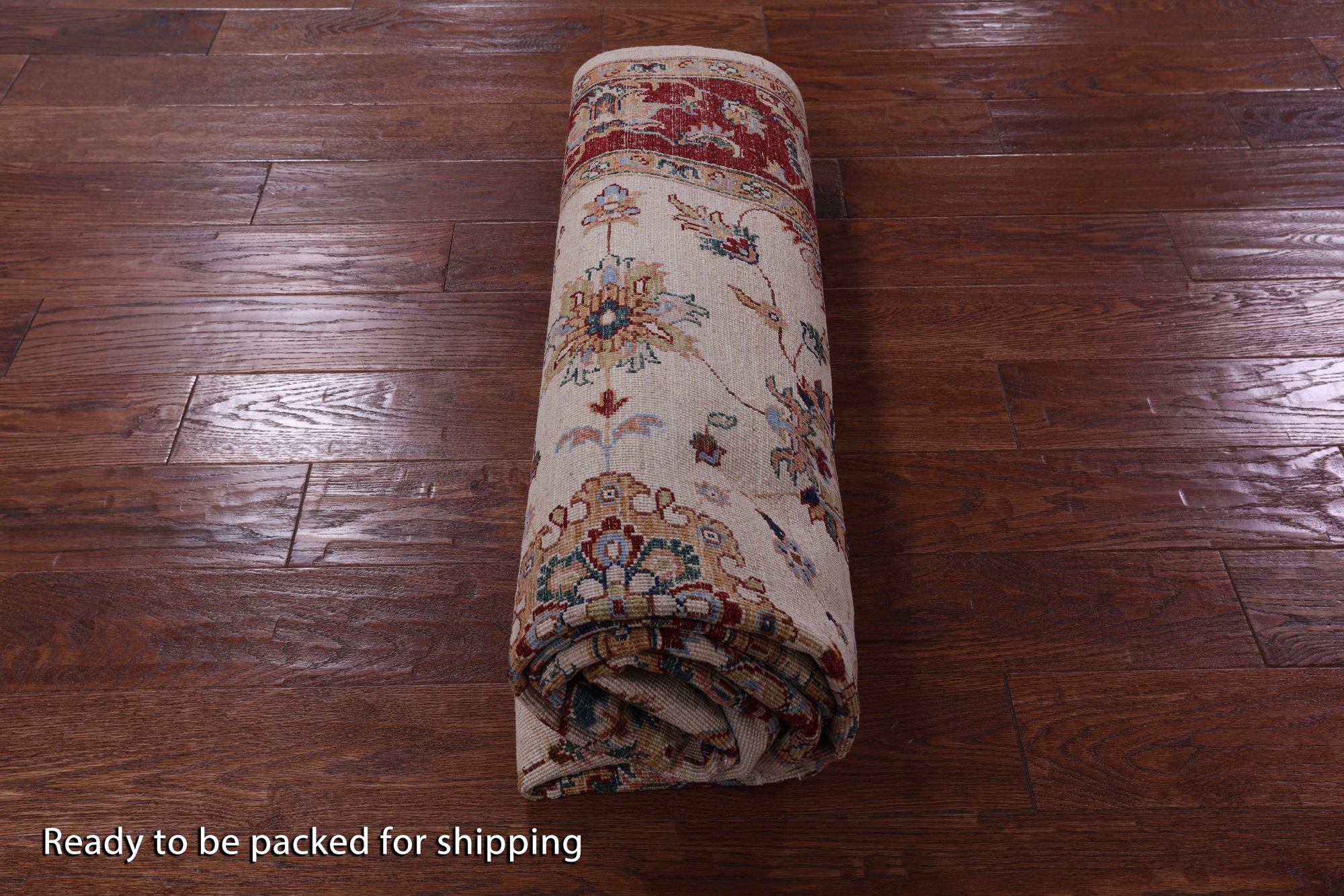 Ivory Persian Tabriz Hand Knotted Wool Rug - 5' 7" X 8' 4" - Golden Nile