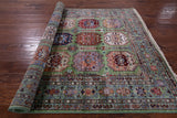 Green Turkmen Ersari Hand Knotted Wool Rug - 4' 11" X 6' 9" - Golden Nile
