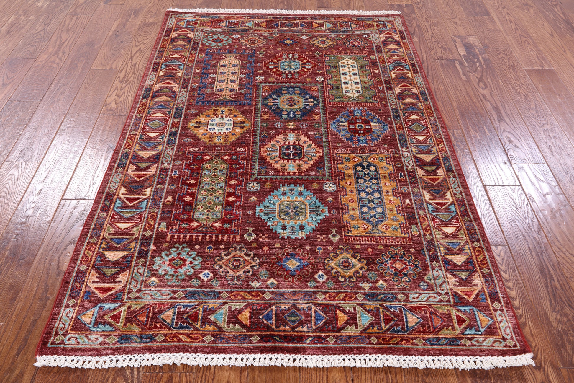 Turkmen Ersari Handmade Wool Rug - 4' 1" X 5' 9" - Golden Nile