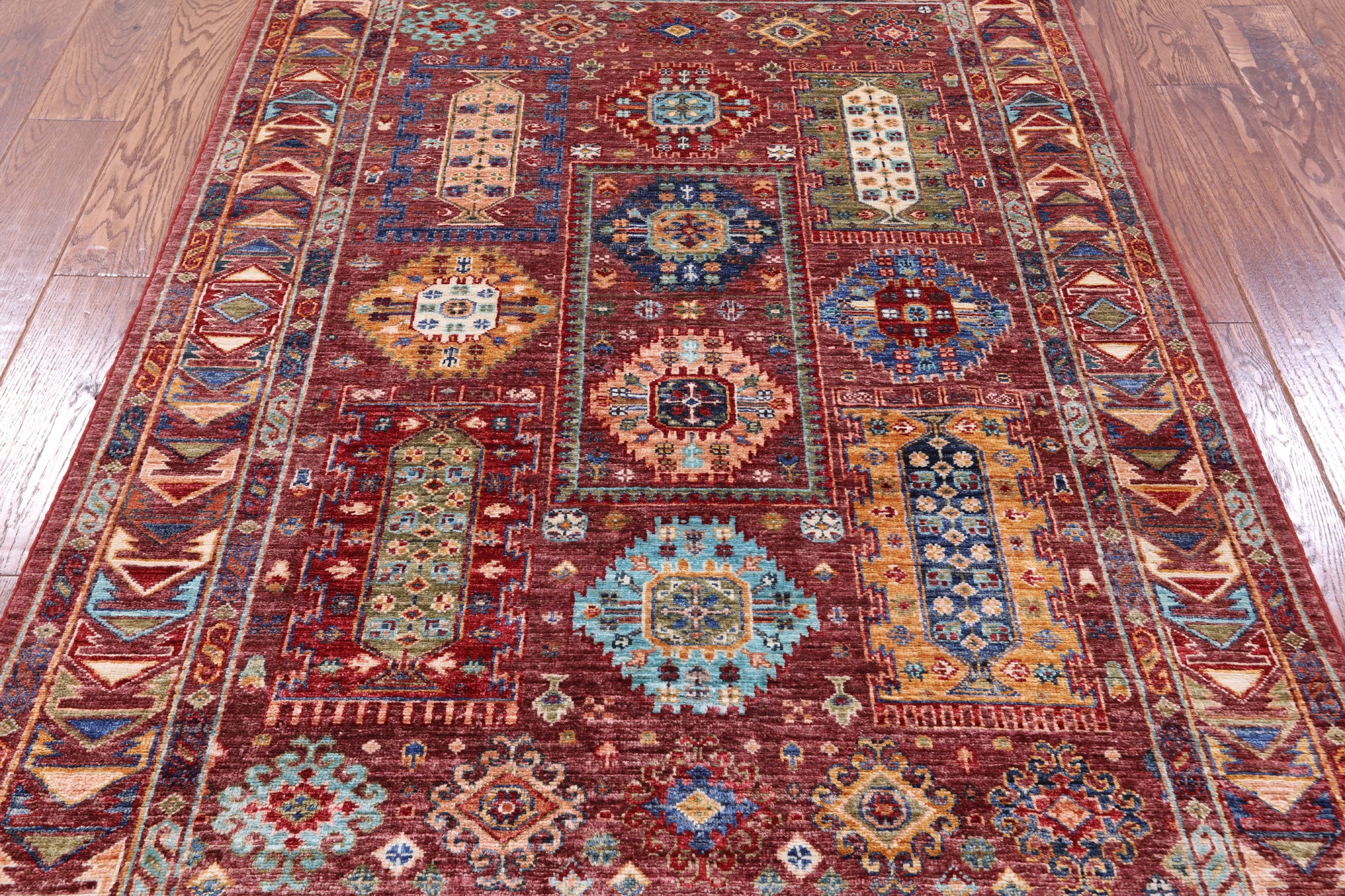 Turkmen Ersari Handmade Wool Rug - 4' 1" X 5' 9" - Golden Nile