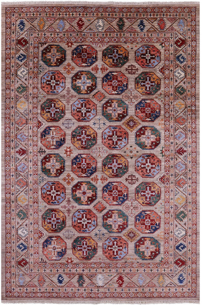 Turkmen Ersari Hand Knotted Wool Rug - 6' 9" X 10' 4" - Golden Nile