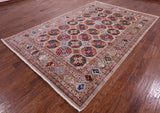 Turkmen Ersari Hand Knotted Wool Rug - 6' 9" X 10' 4" - Golden Nile