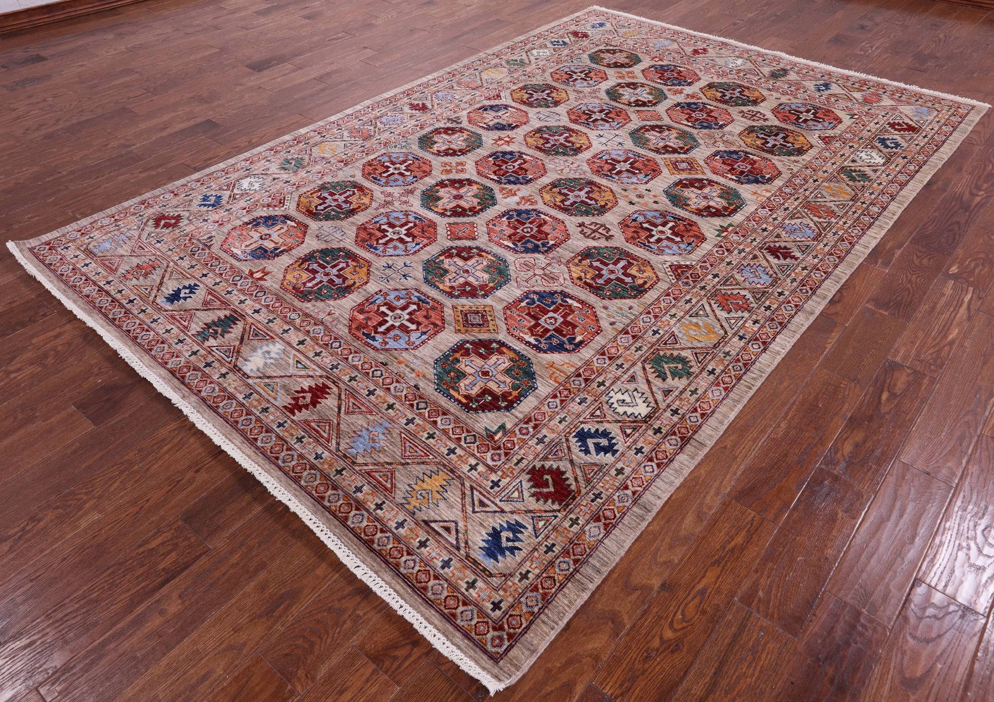 Turkmen Ersari Hand Knotted Wool Rug - 6' 9" X 10' 4" - Golden Nile