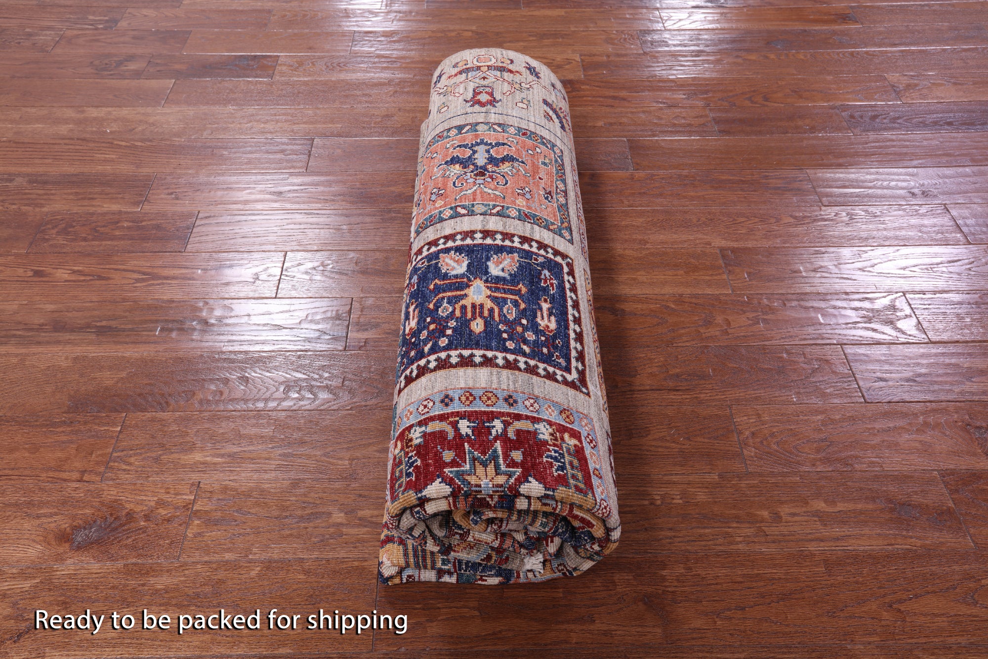 Garden Design Persian Hand Knotted Wool Rug - 6' 8" X 10' 0" - Golden Nile