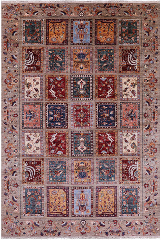 Garden Design Persian Hand Knotted Wool Rug - 6' 8
